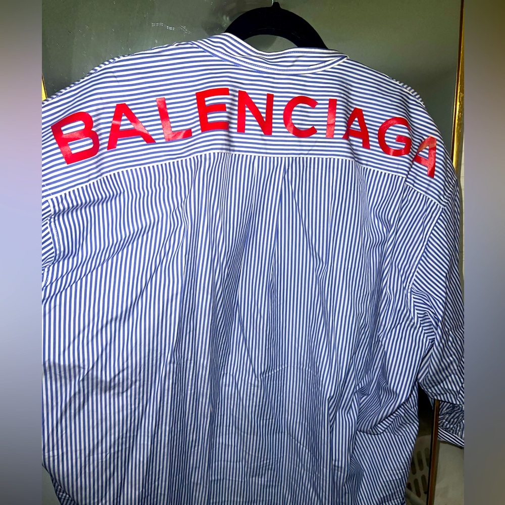 Authentic Striped balenciaga button shirt